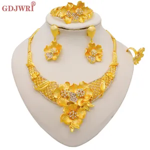 GDJWRI BJ1159 gold 18k necklace luxury set jewellery dubai gold elegant jewelry sets jewelry making supplies