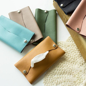Japanese-style minimalist PU leather tissue <b>bag</b>, <b>mini</b> portable tissue <b>bag</b>, suitable for home use in living room and bathroom, - Product Image 1