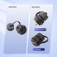 Connecteur femelle M20 IP67 à montage sur panneau, 4K60Hz, contacts en cuivre 20 broches, boîtier en nylon, avec fiche pour utilisation extérieure/industrielle