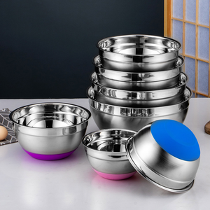 DFU0177 Bol à salade en acier inoxydable de différentes tailles avec couvercle en plastique, personnalisable, en stock - Product Image 5