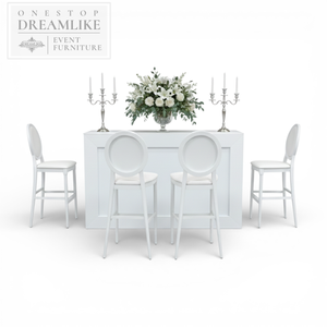 Comptoir de bar blanc moderne avec rangement <span class=keywords><strong>multicouche</strong></span>, construction durable en fer et acrylique, base sur piétement pour usage domestique, hôtelier et commercial - Product Image 1