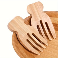 Fourchettes à salade en bambou écologiques et durables, ustensiles de service pour pâtes et légumes verts, cadeaux d'affaires, marque personnalisée, incontournable