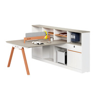 Poste de travail de bureau en îlot, bureau informatique moderne avec cloison de séparation pour employé, ensemble de mobilier de luxe en bois en forme de L, vente en gros