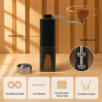 Moulin à café manuel efficace à broyage CNC 420 en acier de haute précision, sans blocage des grains, manivelle coudée, portable et réglable, directement de l'usine