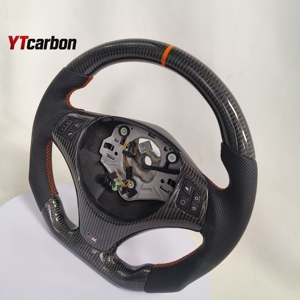 YTcarbon para <span class=keywords><strong>volante</strong></span> de fibra de carbono Real de estilo de carreras personalizado de la serie 1 E87 <span class=keywords><strong>120i</strong></span> 1M de la serie 1 de los modelos 1 - Product Image 3