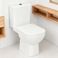Kloset Duduk Keramik Dua Bagian dengan Dudukan Bidet Terpasang Siap untuk Upgrade