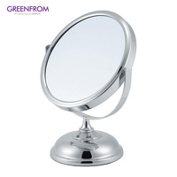 Miroir sur pied avec cadre en métal, miroir de table personnalisé, miroir de vanité décoratif double face, rotation à 360°