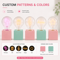 Bombilla LED G80 G95 G125 con Forma de Corazón, Campana y Luna, Funciona con Batería, Base Cuadrada de Cerámica, Colorida, para Fines Decorativos, Lámpara de Regalo