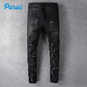 Quần Jean Nam Hot Diamond Xước Đen Rách Tạo Kiểu Skinny Có Khóa Kéo - Product Image 2