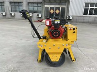 Rouleau compresseur manuel à tambour unique pour travaux routiers - Compacteur vibrant pour machines de construction et compactage du sol