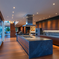 Ensemble d'armoires de cuisine modulaires personnalisées pour appartement cuisines modernes design écologique et ignifuge évier professionnel pour la maison
