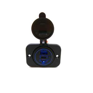 Nuevo cargador USB de coche de <span class=keywords><strong>3</strong></span> puertos Auto QC3.0 USB C PD cargador rápido con interruptor ON-OFF con panel de montaje para Auto <span class=keywords><strong>car</strong></span> Marine - Product Image 1