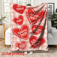 Couverture polaire double face personnalisée imprimée numériquement en flanelle moderne pour la Saint-Valentin, chaude pour l'hiver et toutes les saisons