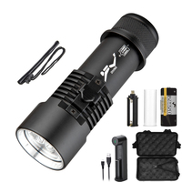 Lampe torche LED puissante P70, lumière blanche et jaune, en alliage d'aluminium, magnétique, batterie 18650, lampe torche de plongée sous-marine en eau profonde