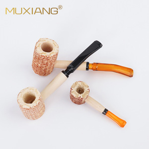 MUXIANG Tobacco Pipe Bent Type With Corn Cob Mouthpiece For Smoking Pipes - Product Image 2