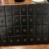 Tuiles vierges haut de gamme en acrylique, motif grain de bois de rose, design personnalisé, Mahjong américain avec bords arrondis