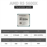 Authentique pour AMD Ryzen 5 9600X 6 cœurs 4,0 GHz 32 Mo de cache L3 Socket AM5 Neuf/Occasion en boîte pour ordinateur de bureau