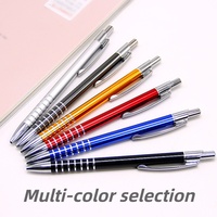 Pulpen Logam Logo Kustom PNB01 Pulpen Klik Aluminium Retractable untuk Kantor Sekolah Menulis 1.0mm 6 Warna Hadiah Promosi