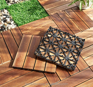 Tarima de Madera Carbonizada para Jardín, Balcón, Terraza y Patio, Suelo Modular Portátil, Baldosas de Madera Encajables - Product Image 5
