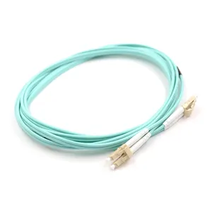 LC Connector 50/125 3.0mm Aqua Color Fiber Multi Mode Fiber LC to LC OM3 Duplex Fiber Patch Cord