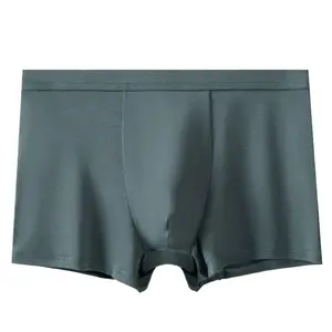 Celana Dalam Modal Tanpa Jejak Warna Solid Celana Dalam Pria Boxer Ice Silk Comfy Mid Waist Briefs Pakaian Dalam Pria