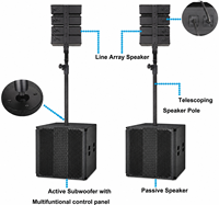 HDL50A Enceintes Line Array Actives 4 Canaux 4K avec Aimant Néodyme Étanche pour Scène Professionnelle, Mariages, DJ et Son Surround