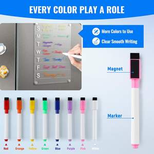 Juego de <span class=keywords><strong>Pizarra</strong></span> Magnética Acrílica con Marcadores, Planificador Semanal de Comidas Transparente, <span class=keywords><strong>Pizarra</strong></span> Blanca para <span class=keywords><strong>Cocina</strong></span> y <span class=keywords><strong>Pizarra</strong></span> de Borrado en Seco - Product Image 4