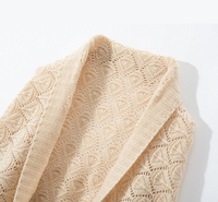Fournisseur en gros de tricots en cachemire sur mesure – Châle 100 % cachemire léger pour femme, tricot ajouré uni, cape cardigan printemps