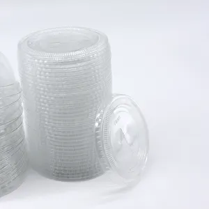 Jkai Op Maat Gemaakte Wegwerp Plastic Koude Drinkbeker Pet Plastic Deksel Plastic Plat En Koepeldeksel