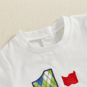 Vêtements Private Label pour Nouveau-né <span class=keywords><strong>1er</strong></span> Anniversaire, Barboteuses Brodées de Golf à Manches Courtes pour Bébés Filles et Garçons, 1 Pièce - Product Image 4