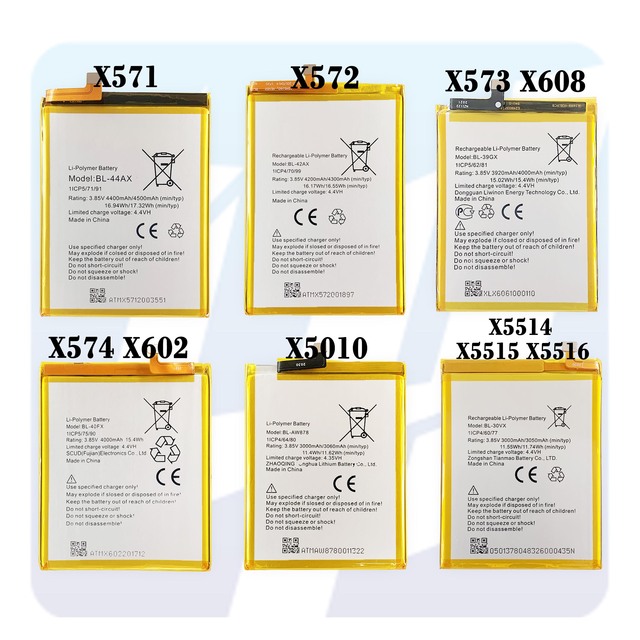 OEM Factory Supply X572 X573 X574 X5510 X5515 X5516 X600 X601 X602 X603 X604 X605 X610 Mobile Phone Battery for Infinix X612