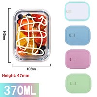 Boîte à lunch carrée en verre borosilicate de haute qualité avec couvercle en plastique, récipient alimentaire hermétique et compatible micro-ondes pour étudiants et employés de bureau
