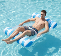 Matelas Gonflable Flottant avec Dossier 120*70cm, Transat Gonflable pour Piscine, Hamac Aquatique, Lit d'Eau en PVC, Capacité 100kg