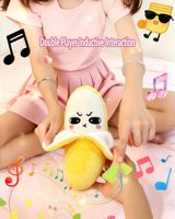 Jouet musical sensoriel pour bébé, jouet d'apprentissage éducatif en peluche, jouet en peluche musical activé par le toucher en forme de banane