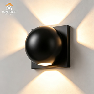 Applique murale LED noire à motif X, 12W, en aluminium moulé sous pression, pour extérieur, jardin, villa, vente en gros, directement de l'usine - Product Image 2