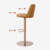 Chaise de bar moderne et simple, pivotante, réglable en hauteur, tabouret à vin en acier inoxydable HD-7533