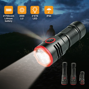 Công suất cao 1000 Lumens <span class=keywords><strong>USB</strong></span> Type-C <span class=keywords><strong>LED</strong></span> Đèn Pin 1100mAh 18350 lithium có thể sạc lại với đầu điều chỉnh cho mục đích chiến thuật - Product Image 4