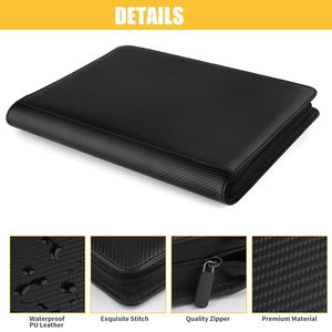 Carpeta de Bolsillo para Tarjetas Coleccionables, Carpeta de Colección de Cuero PU de Primera Calidad para Tarjetas de Baloncesto - Verde Azulado - Product Image 3