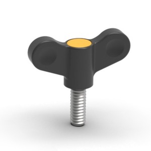 Vis à main en plastique TANJA, nylon noir, poignée cinq étoiles, filetage métrique M10 standard, surface mate, pour fixation de machines - Product Image 2