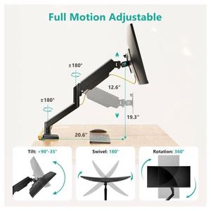 แขนยึดจอแบบ Ergonomic พร้อมแก๊สสปริงปรับเอียงได้ 90 องศา สำหรับจอขนาด 32 นิ้ว ใหม่และมีสินค้าในสต็อก สำหรับติดตั้งบนโต๊ะทำงาน - Product Image 6