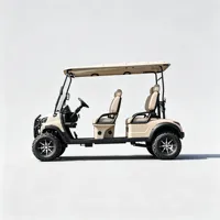 Voiturette de golf de luxe 4 places électrique avec sièges et couleurs personnalisables, résistante à la chaleur, batterie au lithium, rehaussée, tout-terrain, pour villas, hôtels, complexes hôteliers
