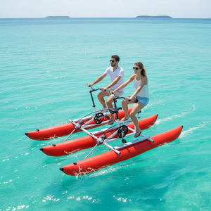 Bateau à pontons trimaran QIQU insubmersible pour <span class=keywords><strong>la</strong></span> pêche <span class=keywords><strong>en</strong></span> lac et <span class=keywords><strong>en</strong></span> rivière, vélo aquatique familial à pédales - Product Image 1