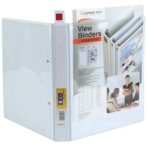 Comix View Binder <b>A4</b> 1.5 Inch 2 Hole D Type Three Sided Pocket Folder Pearl White Plastic File Organizer - Product Image 3