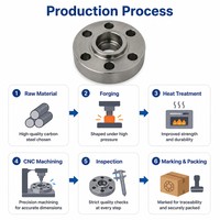 Bride de raccordement forgée en acier au carbone ASTM A105, classe 150 300 600, ASME B16.5, à joint RF, DN15 DN20 DN25 DN32, inspectée par CMM, pour l'industrie pétrolière et gazière