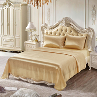 Draps et taies d'oreiller en Satin de soie pour hôtel de luxe 1800 avec ensembles de draps de lit brillants et rafraîchissants