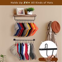 Organisateur de chapeau mural en métal avec étagère pour rangement de placard de salle de bain support de casquette de Baseball et cintre de chapeau