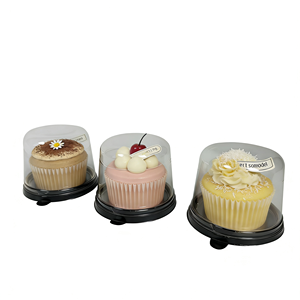 Boîte à pâtisserie individuelle en PET, emballage plastique doré exquis pour friandises après le dîner, emballage individuel jetable pour dessert mille-feuille - Product Image 6