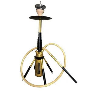 Оптовая продажа, стеклянный кальян нового дизайна Sheesha, русский кальян для курения из нержавеющей стали, кальян с одной трубкой и светодиодом