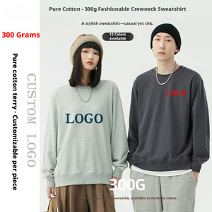 Felpa girocollo stampata in puro cotone da 300g, unisex, vestibilità ampia, primaverile, senza fodera, a maniche lunghe, per pubblicità e commercio estero - Product Image 2