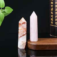 Tour de cristal naturel poli à six facettes, obélisque, baguette de guérison des chakras pour la méditation spirituelle et la décoration intérieure